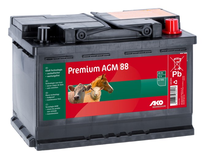 Baterie dobíjecí AGM premium 12V/88 Ah pro ohradníkový zdroj, pomalu se vybíjející