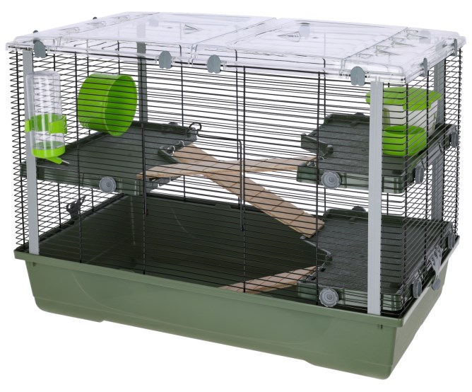 Klec pro malá zvířata EVA 23, 79 x 45 x 60 cm, olivově zelená/černá