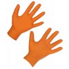 Nitrilové rukavice, X-Grip, oranžové, délka 24 cm, velikost M