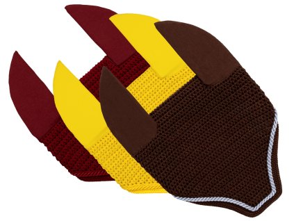 Full ušanky bordová, žltá a tm. hnedá