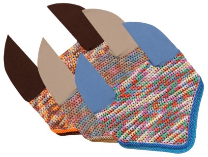 Full batikované ušanky, modrá, krémová, hnedá