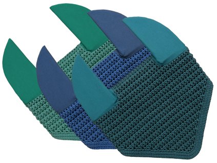 Cob ušanky, zelená, modrá a petrolejová