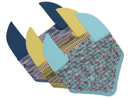 Cob melírovaná ušanka, zelená, modrá, tyrkys