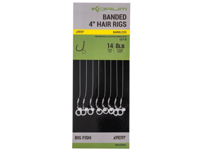 korum navazec banded hair rigs barbless 8 ks delka 4