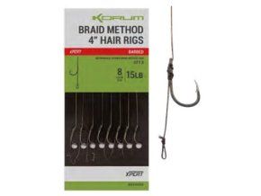 korum navazec power braid method hair rigs 15 lb barbed 10 cm 8 ks