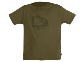 avid carp tricko icon t shirt khaki