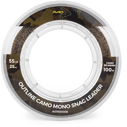 Šokový vlasec Avid Carp Outline Camo Mono Snag Leader 100m 0,70mm
