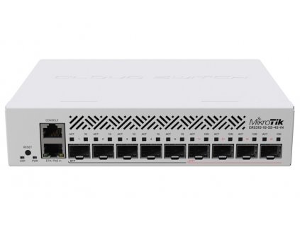 MikroTik Cloud Router Switch CRS310-1G-5S-4S+IN, 800MHz CPU, 256MB RAM, 5xSFP, 4xSFP+, 1x LAN Gbit, LCD, vč. L5 licence 8592457225218