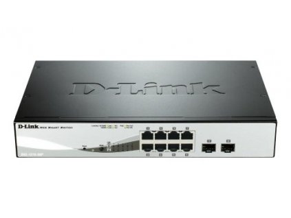D-Link DGS-1210-08P Smart PoE switch, 8x GbE PoE+, 2x SFP, PoE 65W, fanless 0790069467691
