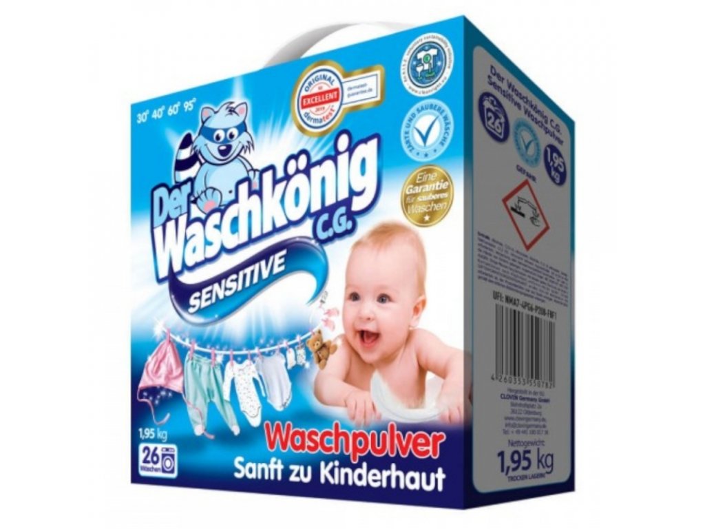 Waschkönig Sensitiv prací prášek pro děti 1,95 kg 26 Dávek