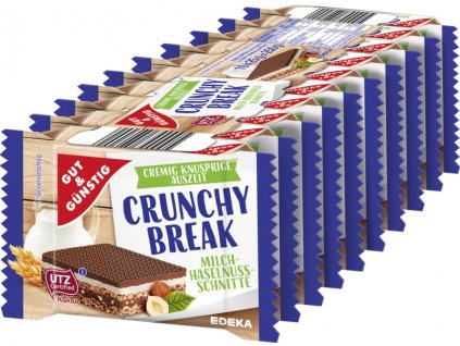 G&G Crunchy Break s lískooříškovým a mléčným krémem 10 x 25g