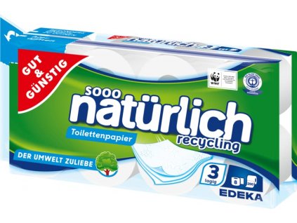 G&G Toaletní papír ze 100% recyklovaného papíru 8 x 200 listů, 3 vrstvý