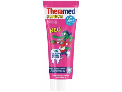 3892 theramed junior 6 zubni pasta pro deti s jahodovou prichuti 75ml