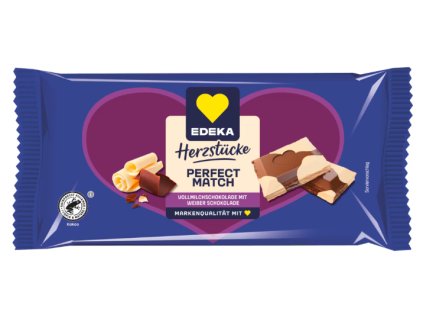 Edeka Perfect Match mléčná a bílá čokoláda 90 g