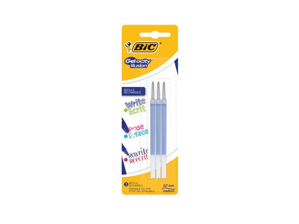 Náhradná náplň do gélového rollera BIC Gelocity ILLUSION Modrá Blister 3ks