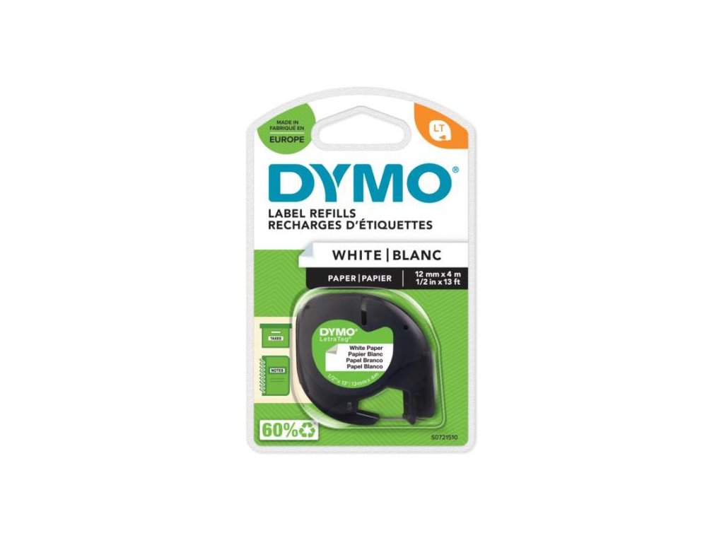 Páska Dymo pre Letratag papierová biela 12mm x 4m