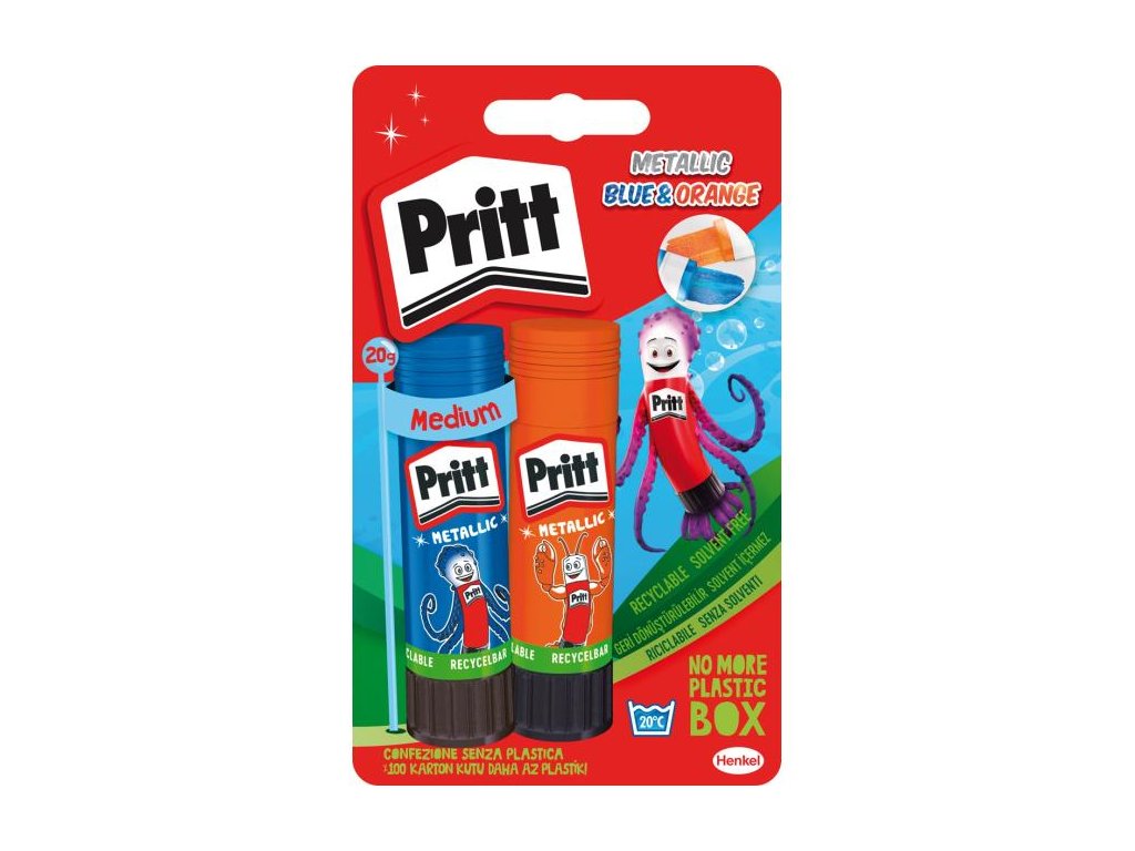 Lepiaca tyčinka Pritt Glue Sticks 2x20g Metallic Color (Orange and Blue)