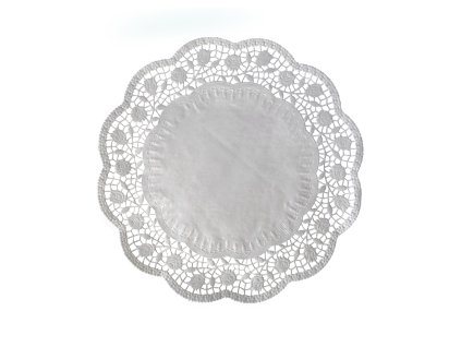 Dekoračná krajka (PAP) okrúhla biela Ø32cm [6 ks]