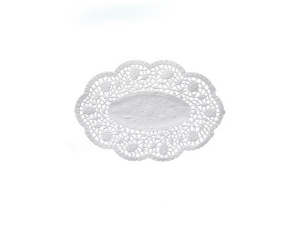 Dekoračná krajka (PAP) oválna biela 22 x 15 cm [500 ks]