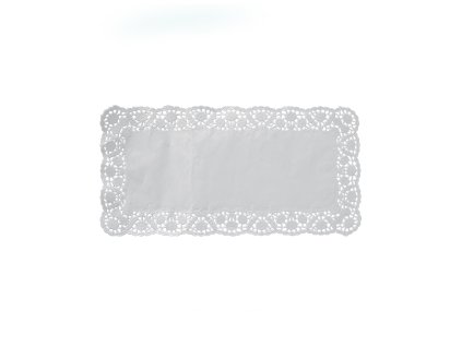 Dekoračná krajka (PAP) hranatá biela 30 x 18 cm [100 ks]