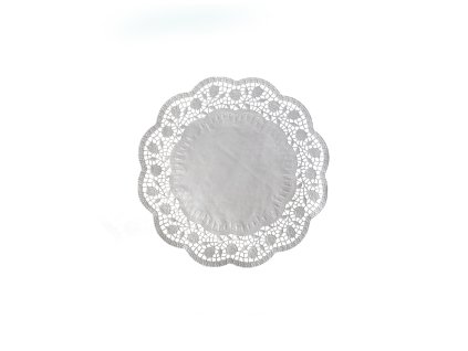 Dekoračná krajka (PAP) okrúhla biela Ø18cm [100 ks]