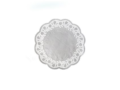 Dekoračná krajka (PAP) okrúhla biela Ø20cm [100 ks]