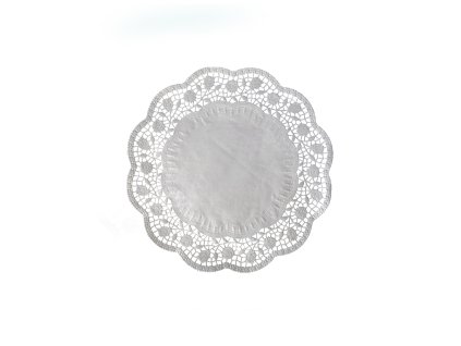 Dekoračná krajka (PAP) okrúhla biela Ø22cm [100 ks]