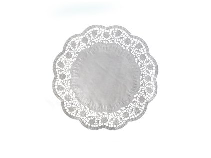 Dekoračná krajka (PAP) okrúhla biela Ø26cm [100 ks]