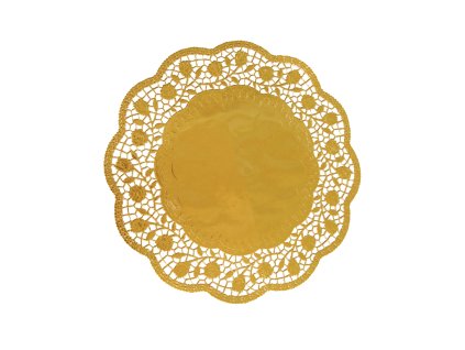 Dekoračná krajka (PAP/ALU) okrúhla zlatá Ø30cm [4 ks]