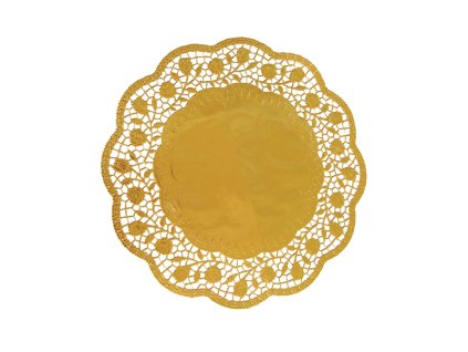 Dekoračná krajka (PAP/ALU) okrúhla zlatá Ø32cm [4 ks]