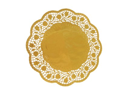 Dekoračná krajka (PAP/ALU) okrúhla zlatá Ø36cm [4 ks]