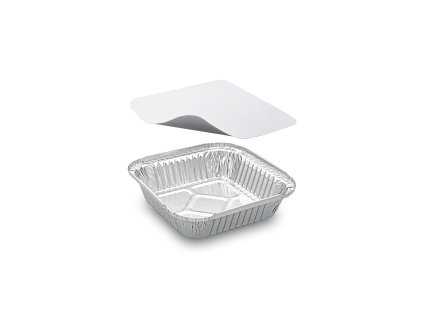 Miska (ALU) hranatá 158 x 158 x 34 mm 560ml + viečko [5 sád]