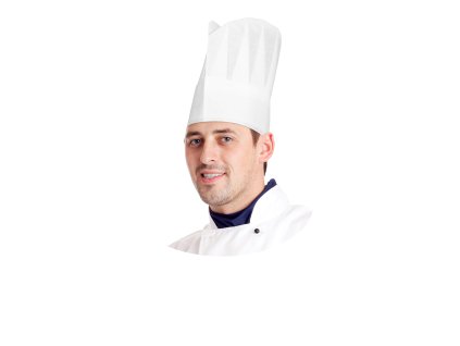 Kuchárska čiapka (PAP) biela 23cm [10 ks]