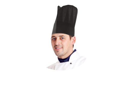 Kuchárska čiapka (PAP) čierna 23cm [10 ks]