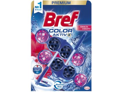 Kostka do WC BREF Color Aktiv Swieze kwiaty 2x50g front