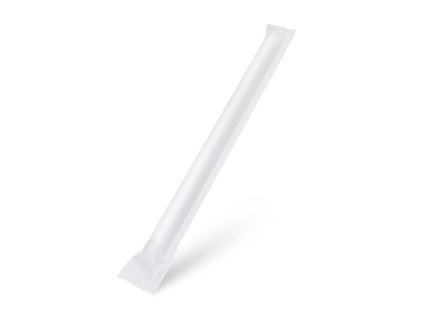 Slamka papierová biela `JUMBO` Ø12mm x 23cm jednotlivo balená [100 ks]