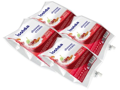 ISOLDA Sprchovací krém BLACK CHERRY - náhradné náplne GROUP, 4 x 1,7 l