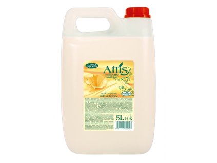 ATTIS creamy - Milk and honey, tekuté mydlo s glycerínom,5 L