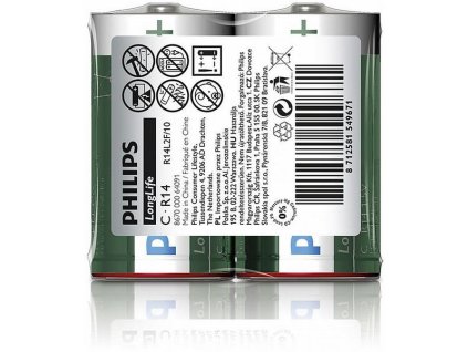 Batéria Philips LONGLIFE R14 1.5V "TRAY"