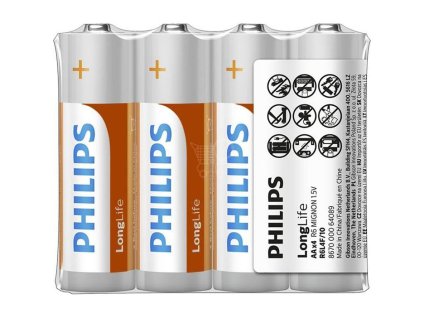Batéria Philips LONGLIFE AA R6 1,5V TRAY