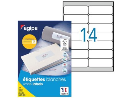 Etikety univerzálne 99,1x38,1mm Agipa A4 100 hárkov