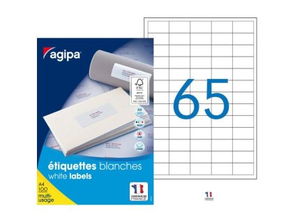 Etikety univerzálne 38x21,2mm Agipa A4 100 hárkov