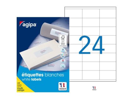 Etikety univerzálne 70x35mm Agipa A4 100 hárkov