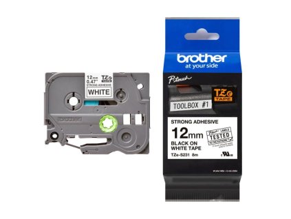 Samolepiaca páska Brother TZe-S231 12 mm biela/čierna