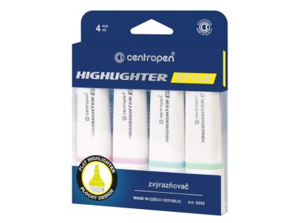 Sada zvýrazňovačov Centropen STYLE SOFT 4f