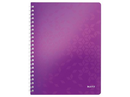 Blok poznámkový linajkový Leitz WOW A4 purpurový