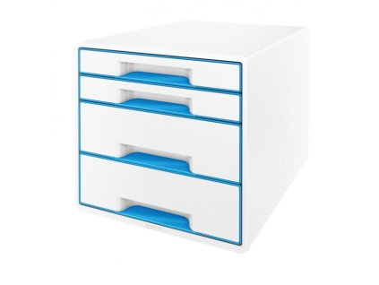 Zásuvkový box Leitz WOW so 4 zásuvkami modrý