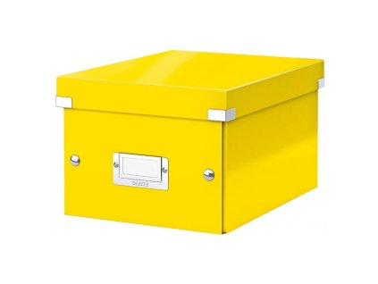 Malá krabica Click & Store metalická žltá