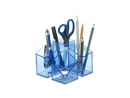 Stojan na perá HAN Scala priehľadný modrý