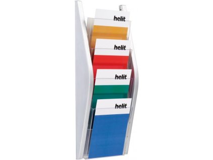 Prezentačný stojan Helit 4xA5 strieborný